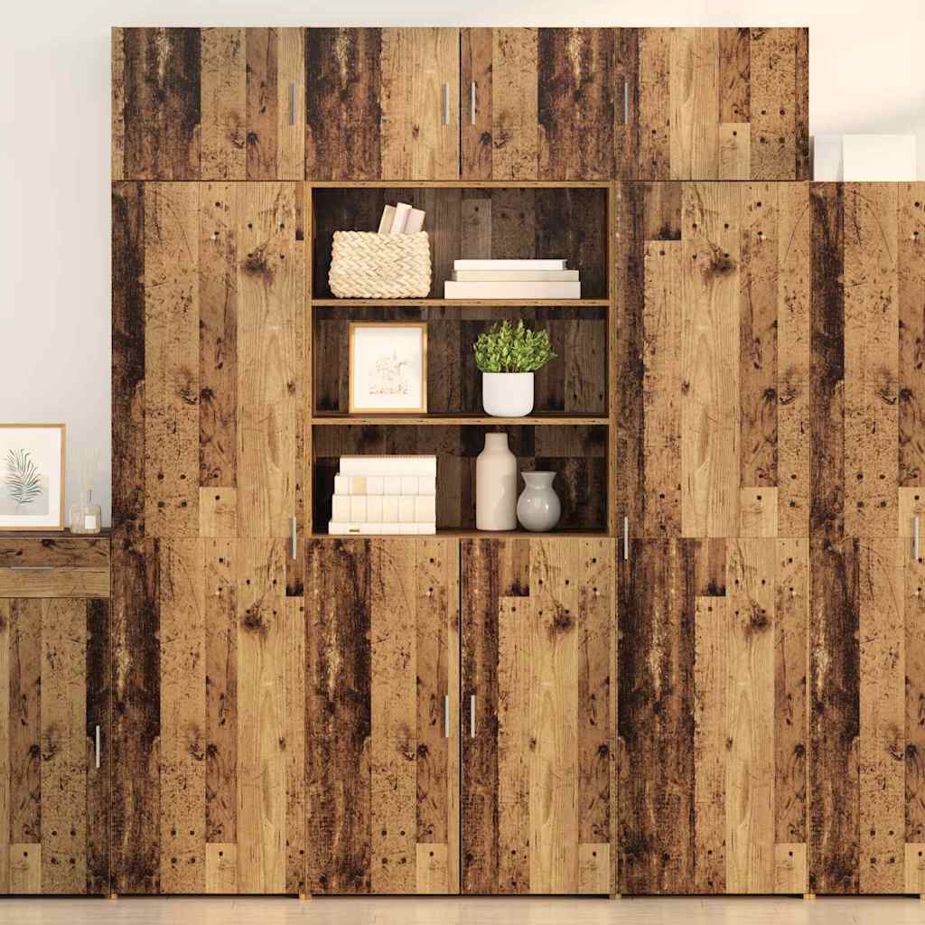 Highboard Altholz 80 x 42,5 x 185 cm Holzwerkstoff