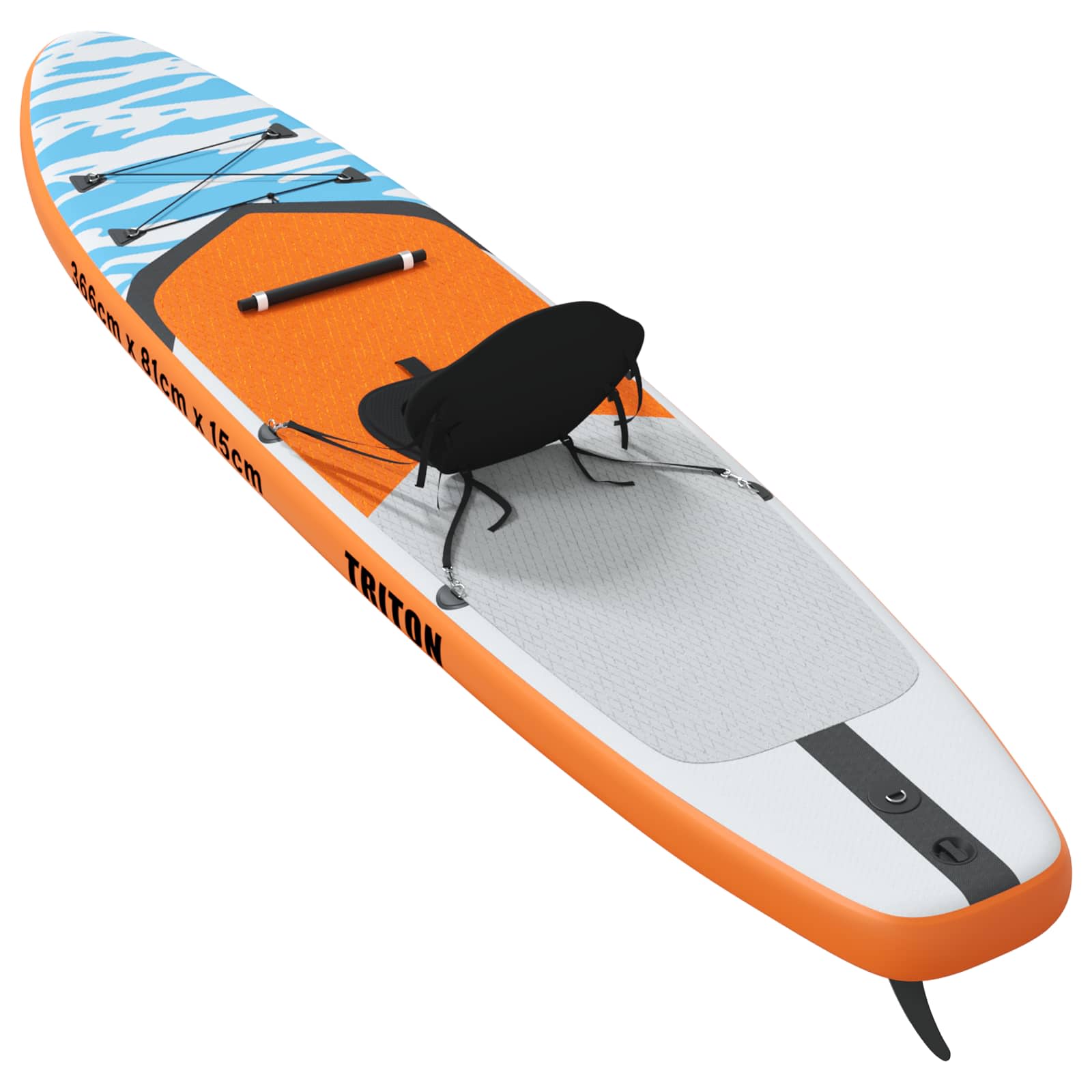 SUP Board mit Sitz 2-in-1 POSEIDON 305 x 76 x 15 cm Grün für
