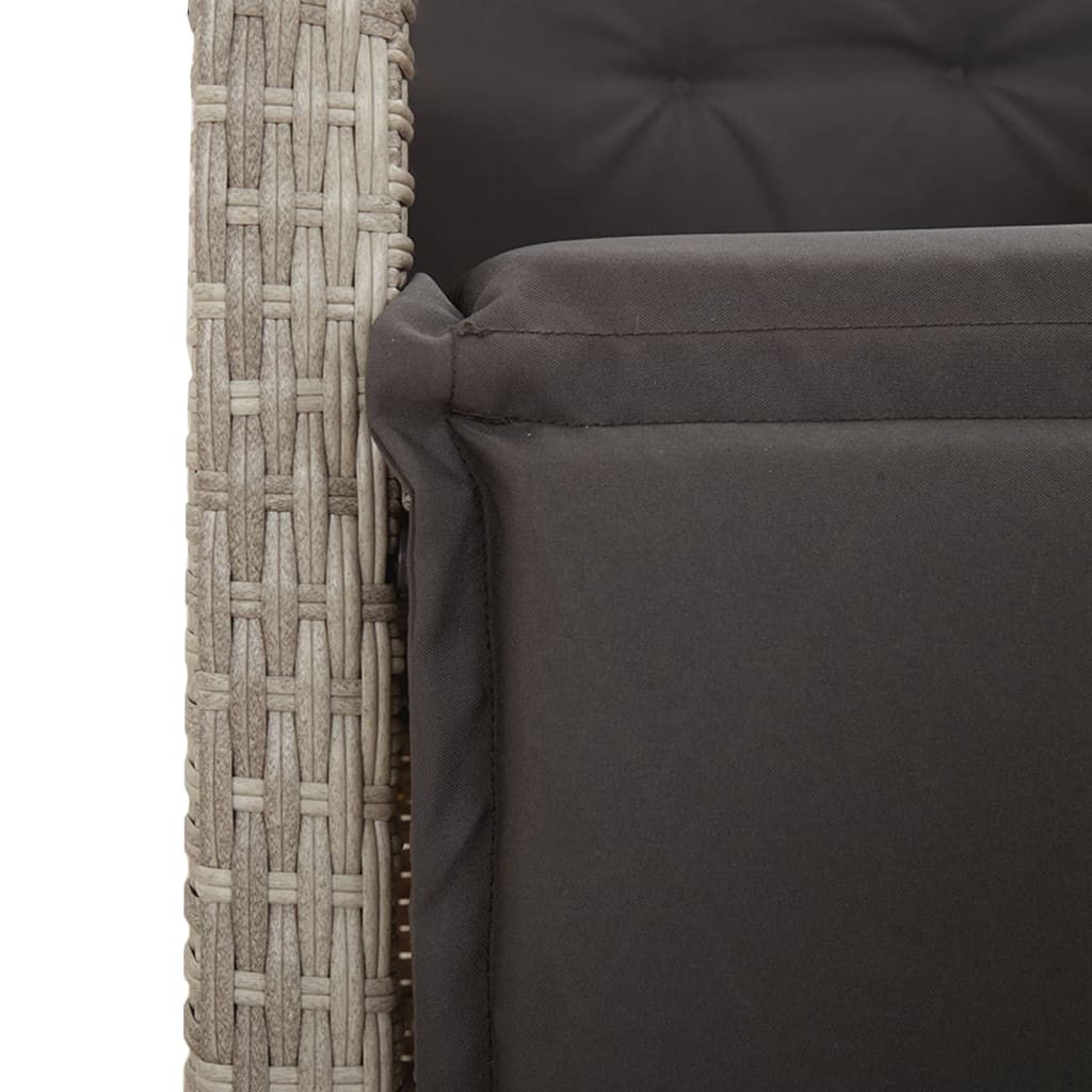 Gartensessel mit Fußteil Verstellbar Schwarz Poly Rattan