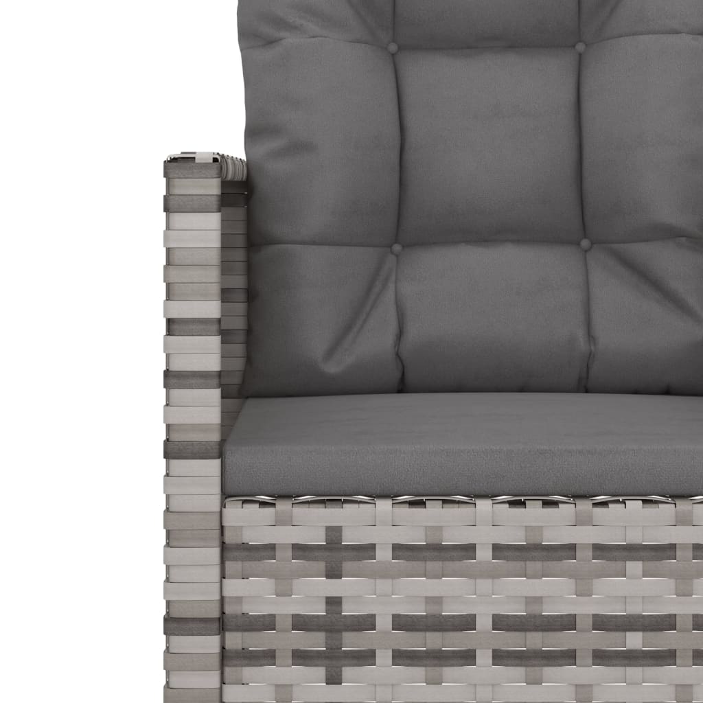 Gartenbank mit Kissen Schwarz 105 cm Poly Rattan