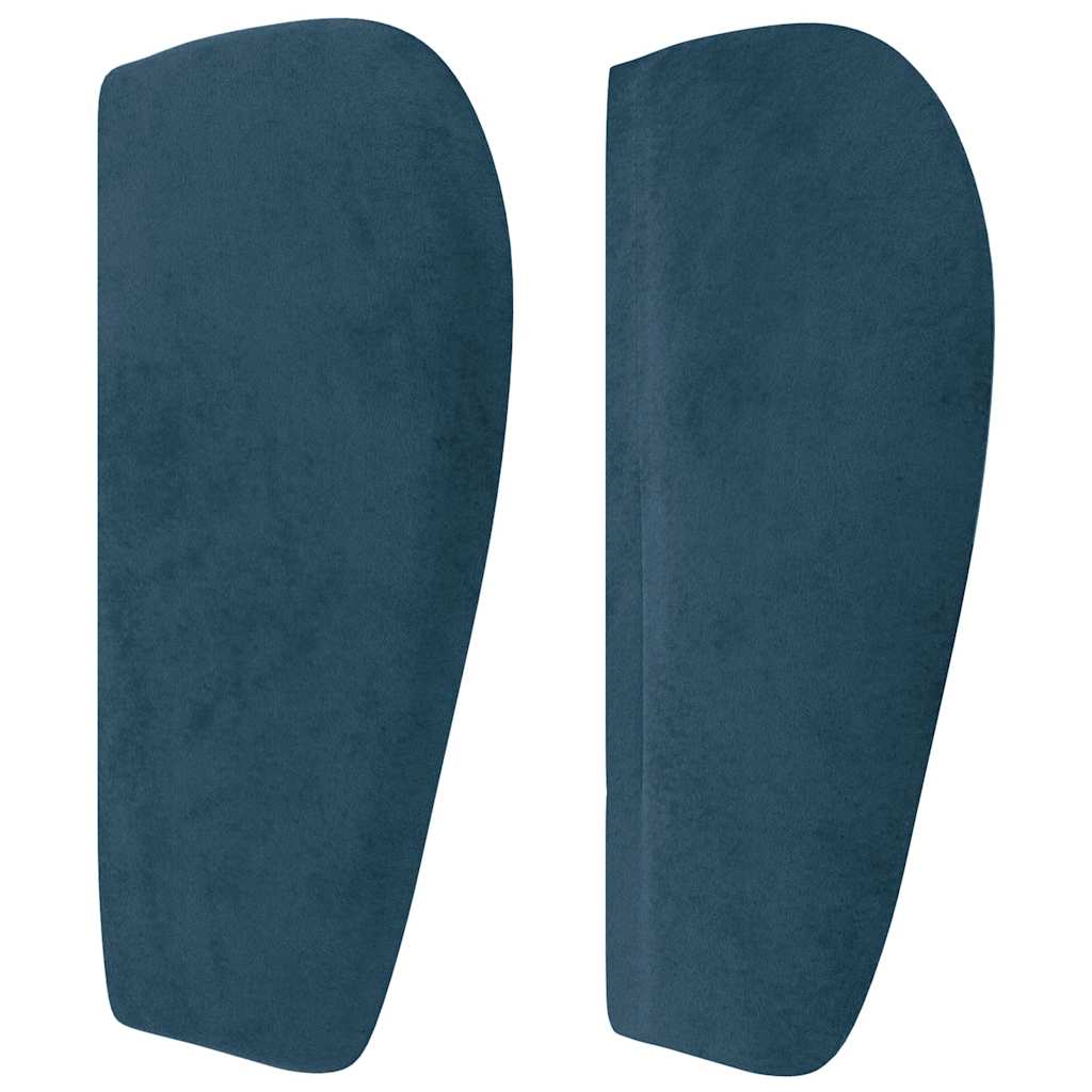 Kopfteil mit Ohren Dunkelblau 203x23x118/128 cm Samt