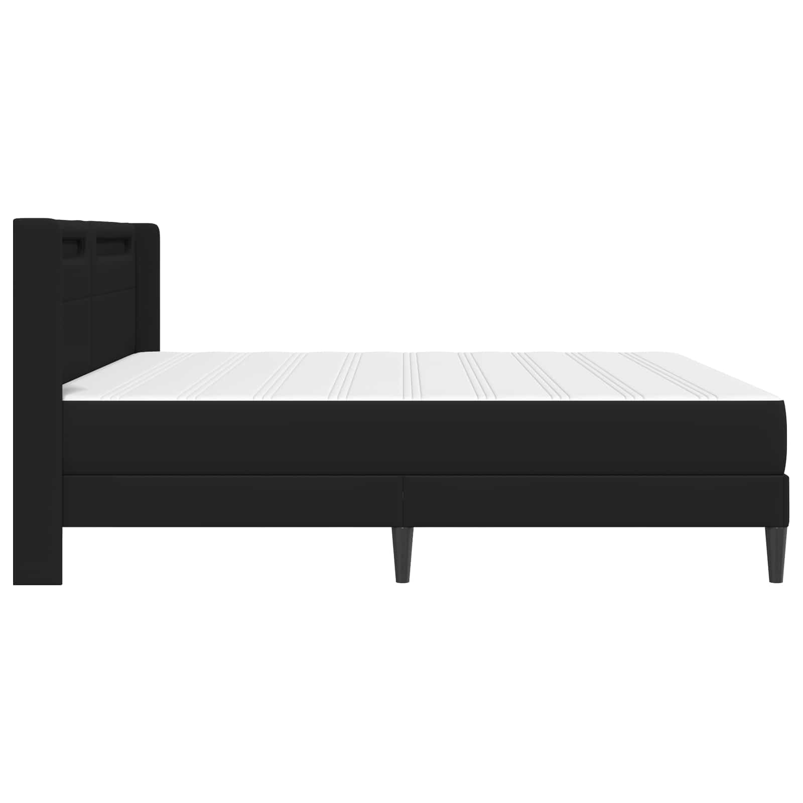 Bettgestell mit Matratze Schwarz 90 x 190 cm Kunstleder