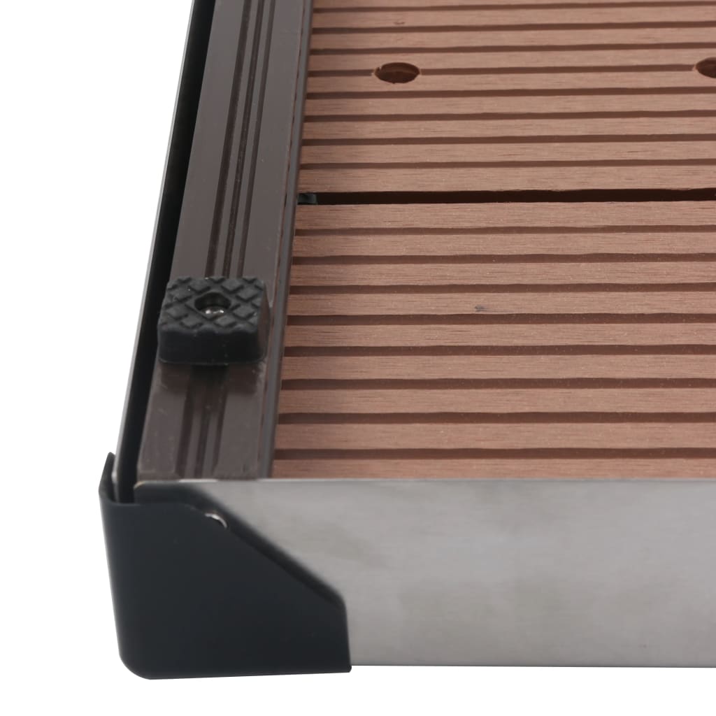 Garten-Duschwanne WPC Edelstahl 110 x 62 cm Braun