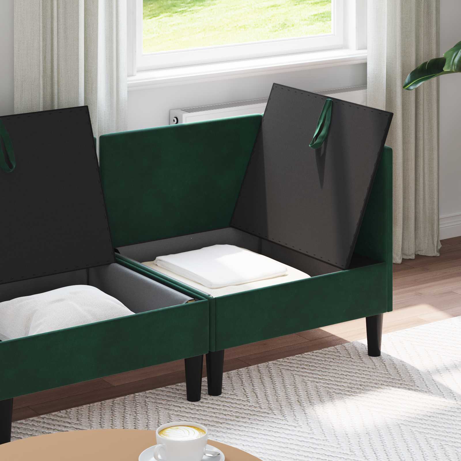 Wohnzimmergarnitur mit Kissen mit Speicher 3 pcs Hellgrau Samt