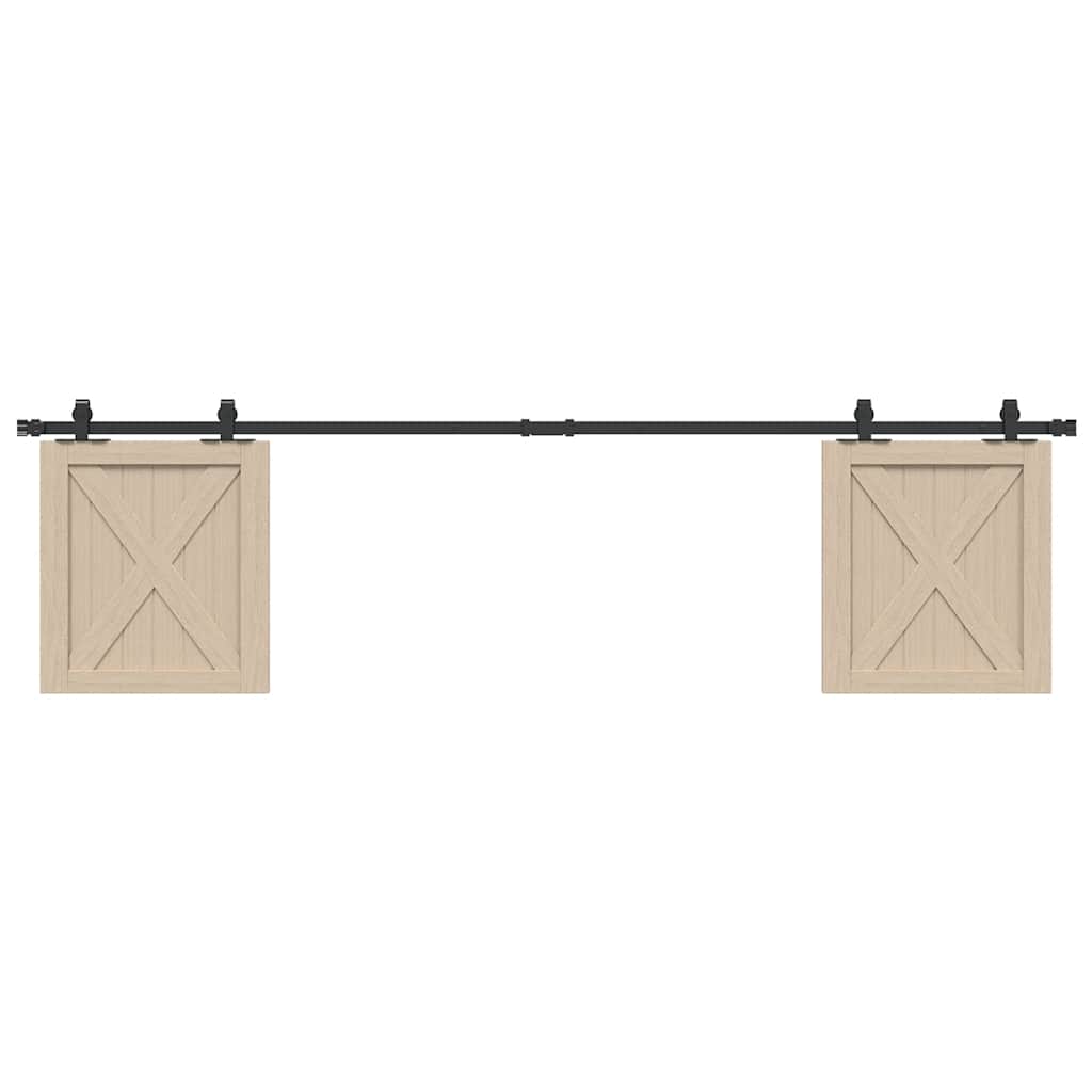 Schiebetürbeschlag Set für Schranktüren 91 cm Karbonstahl