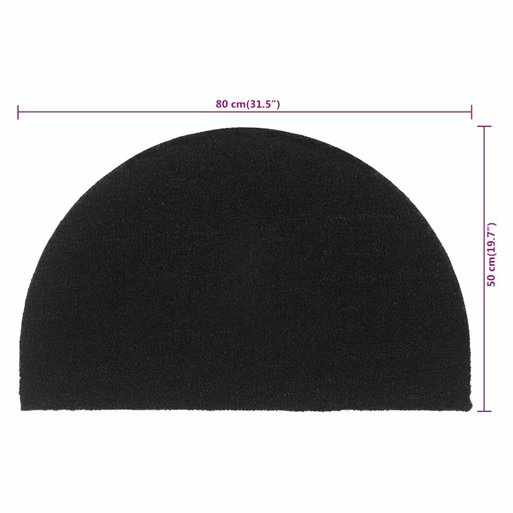 Fußmatte Schwarz Halbrund 60x90 cm Kokosfaser Getuftet