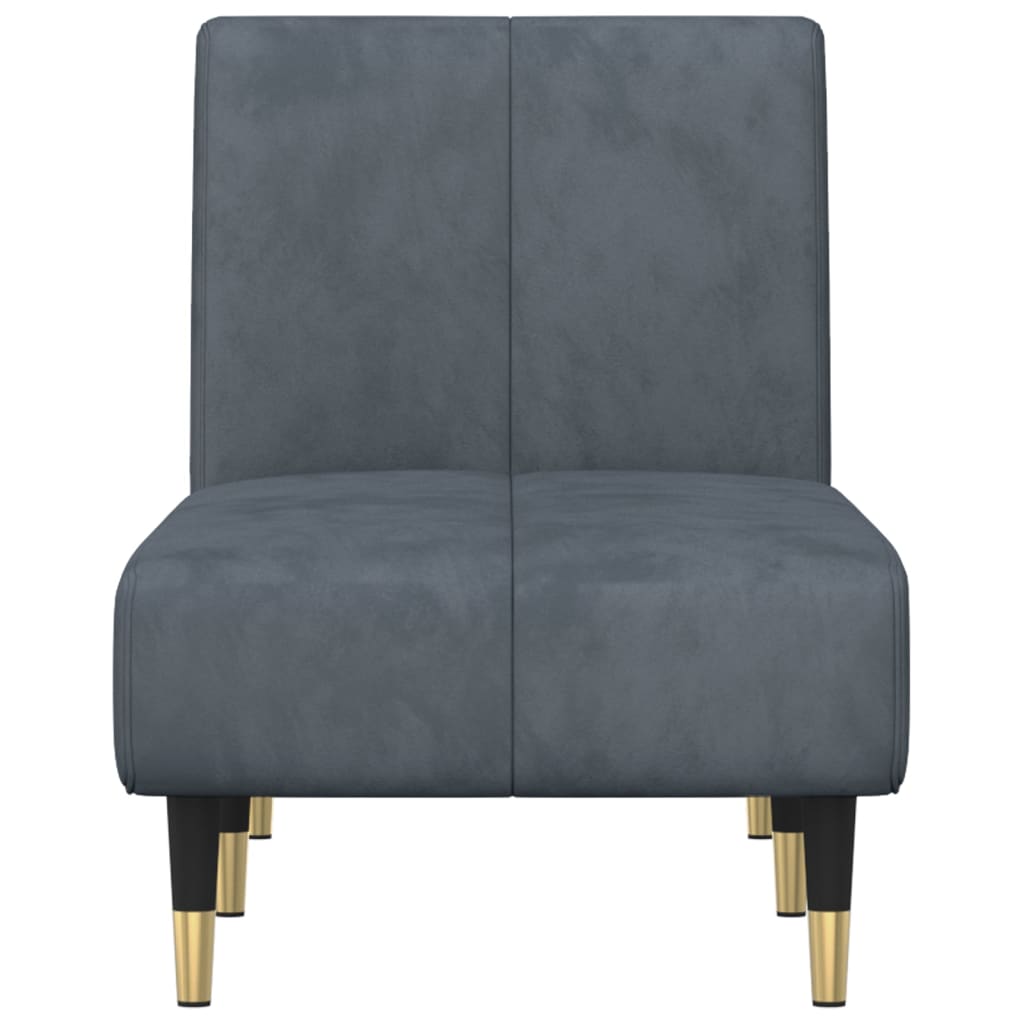 Chaiselongue Hellgrau Samt