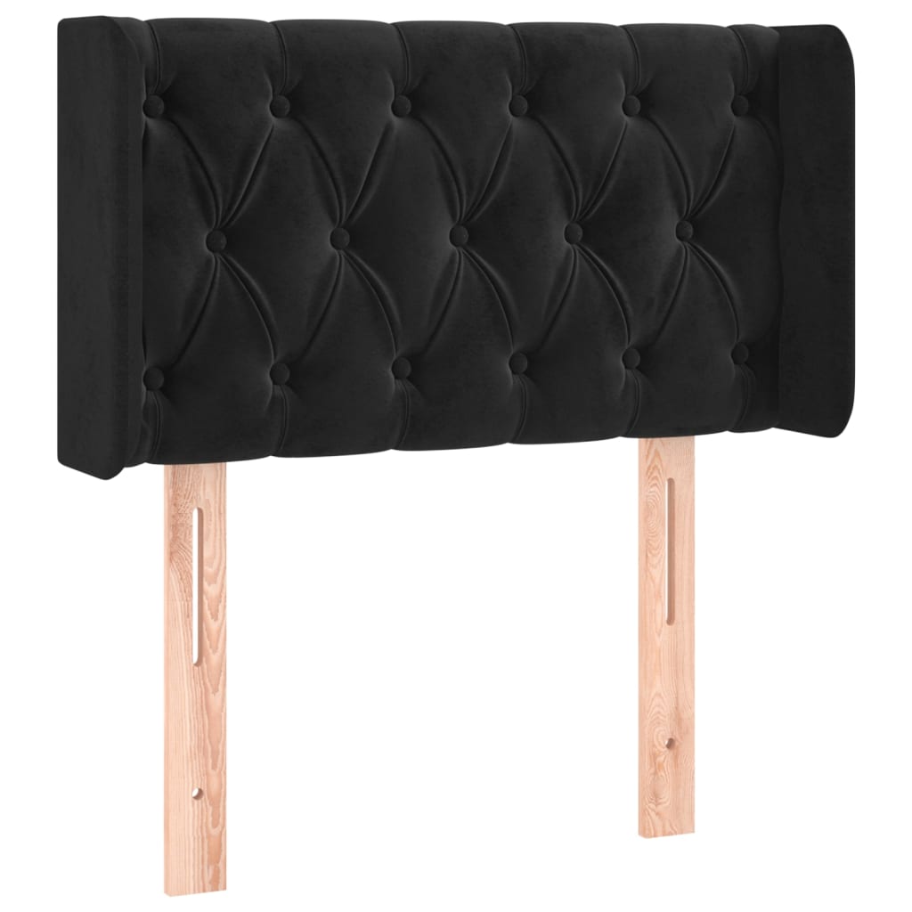 Kopfteil mit Ohren Dunkelblau 93x16x78/88 cm Samt