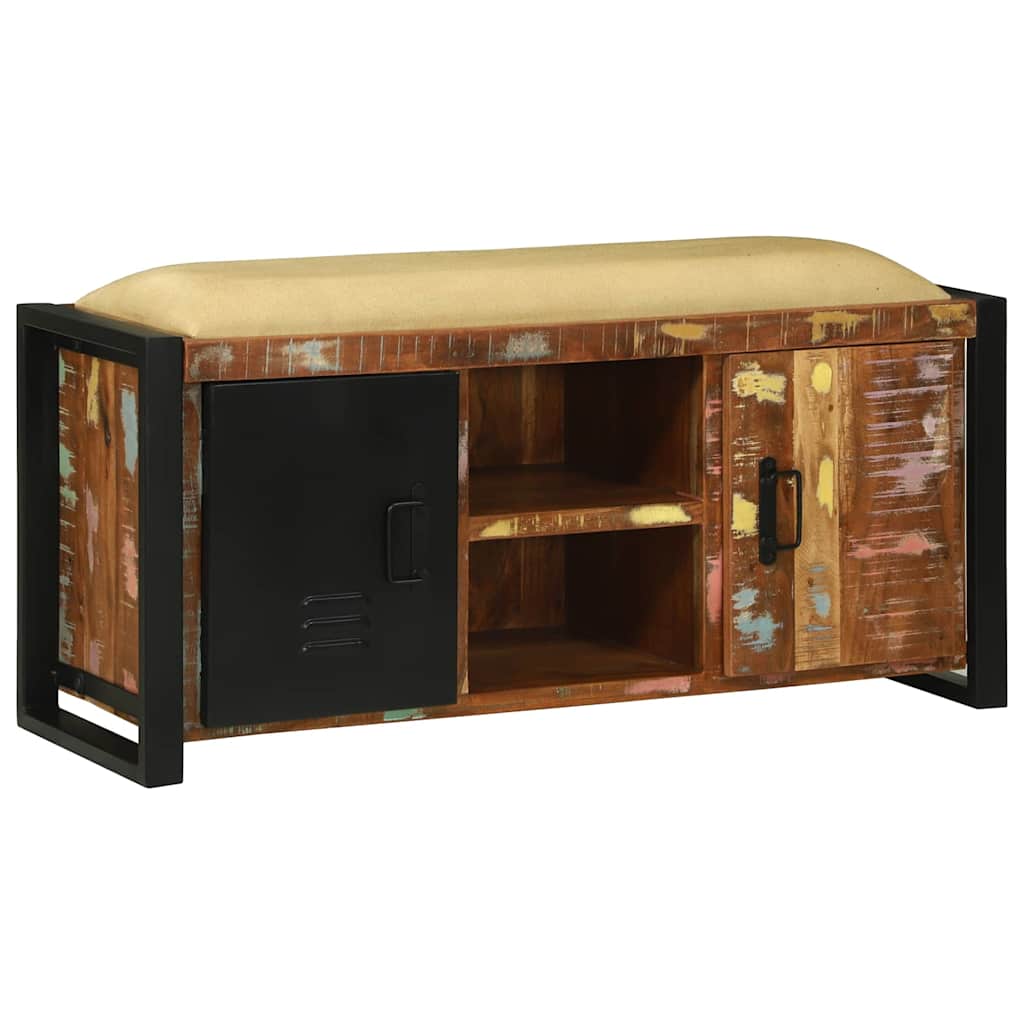 Bank Schrank Braun 100 x 35 x 50 cm Massivholz Mango