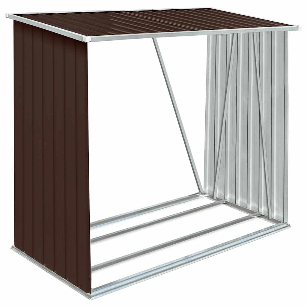 Brennholzlager Verzinkter Stahl 163 x 83 x 154 cm Grau