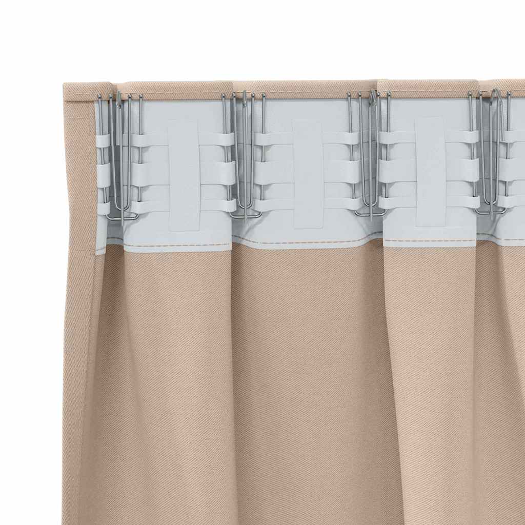 Verdunkelungs-Vorhänge mit Ringen 2 pcs Beige 140 x 140 cm