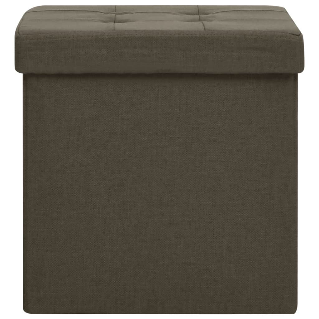 Hocker mit Stauraum Cremeweiß Leinenoptik
