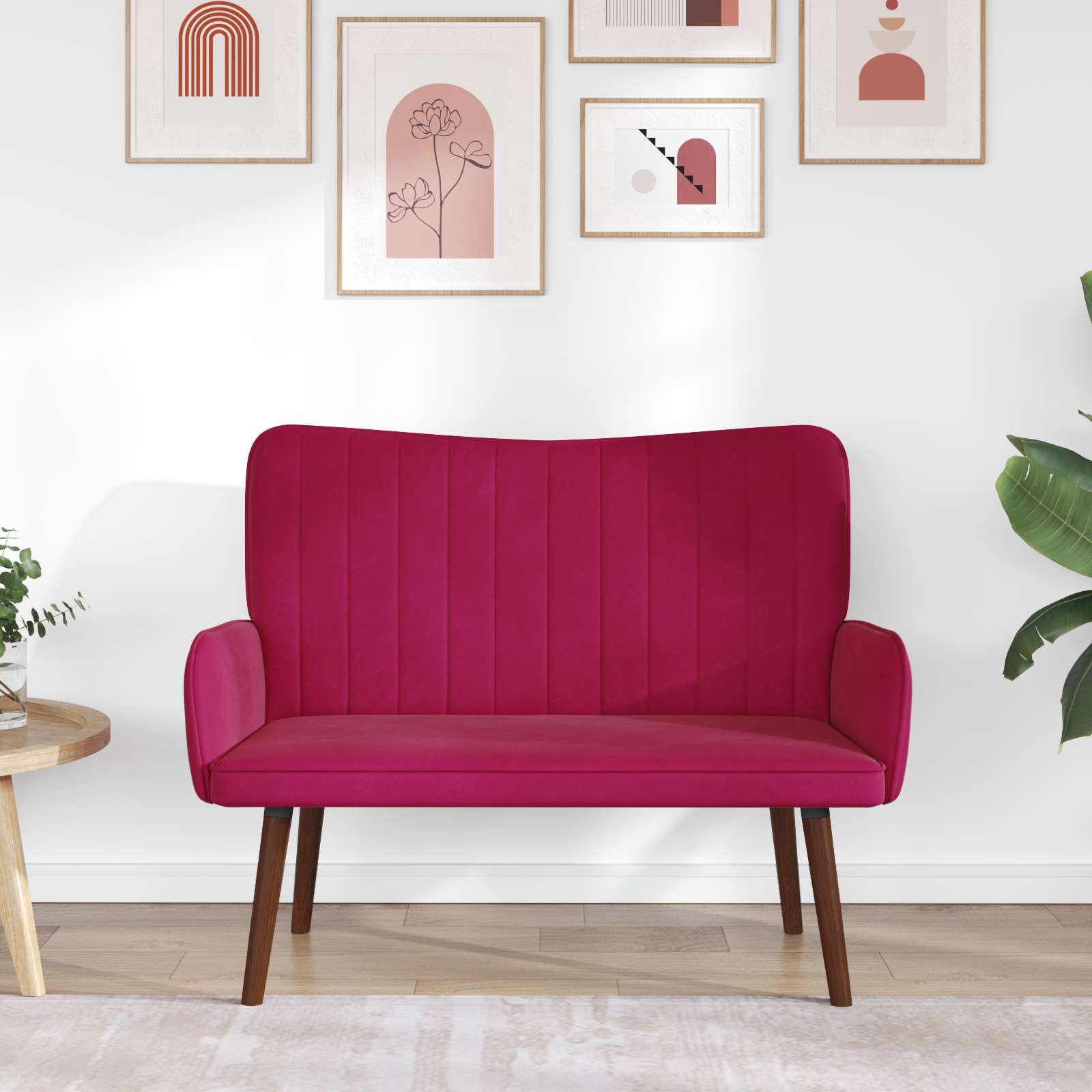2-Sitzer Sofa Hellgrau 115 x 61 x 87 cm Samt (V)