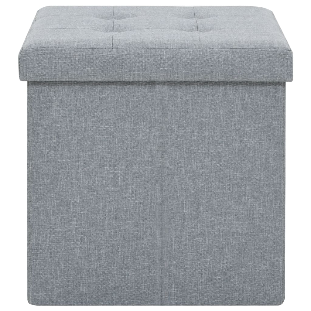Hocker mit Stauraum Cremeweiß Leinenoptik