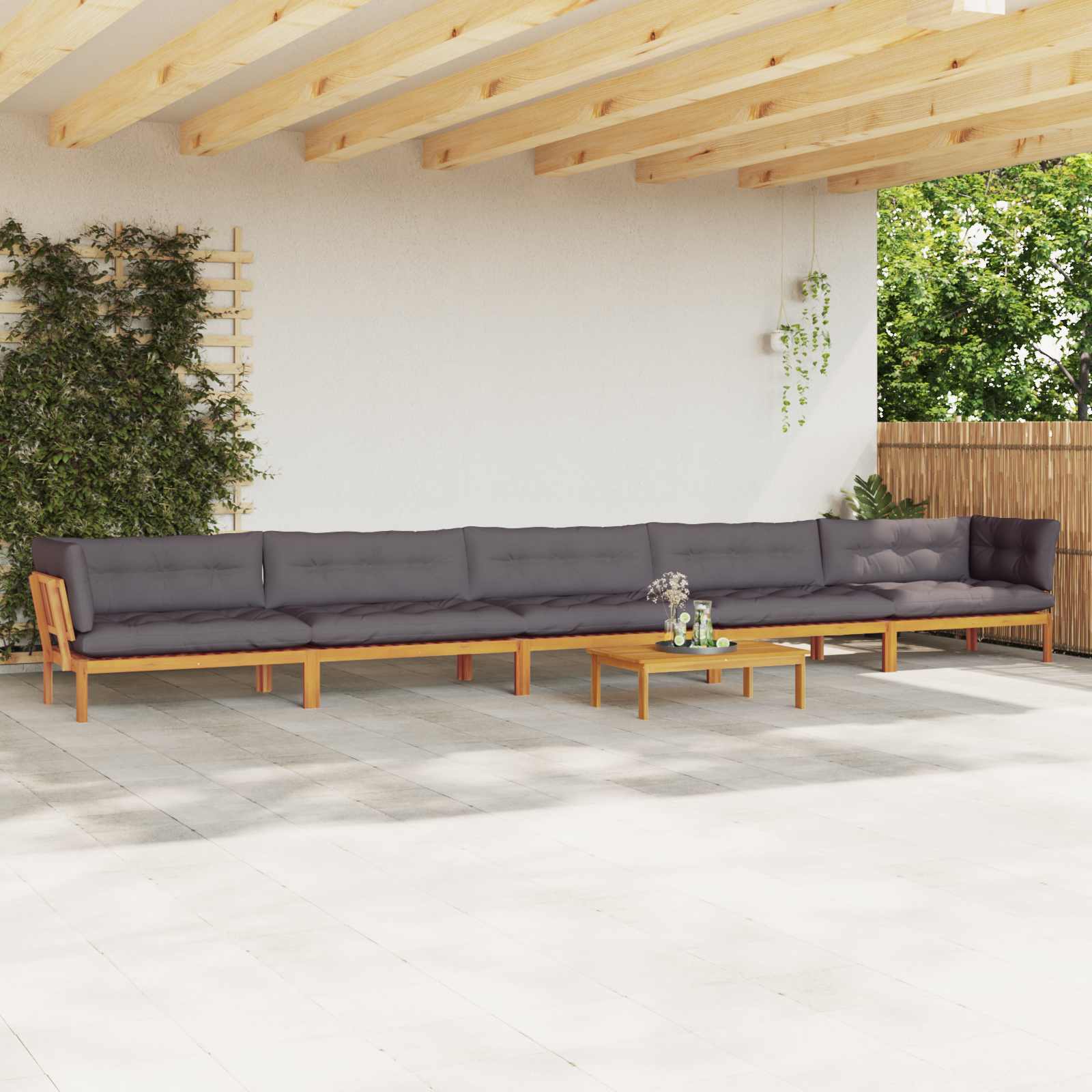3-tlg. Garten-Sofagarnitur aus Paletten Massivholz Akazie