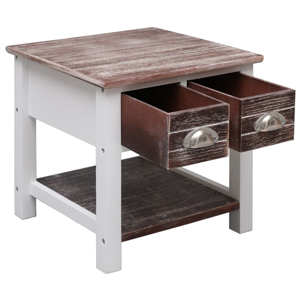 Beistelltisch Grau 40x40x40 cm Paulownia Holz