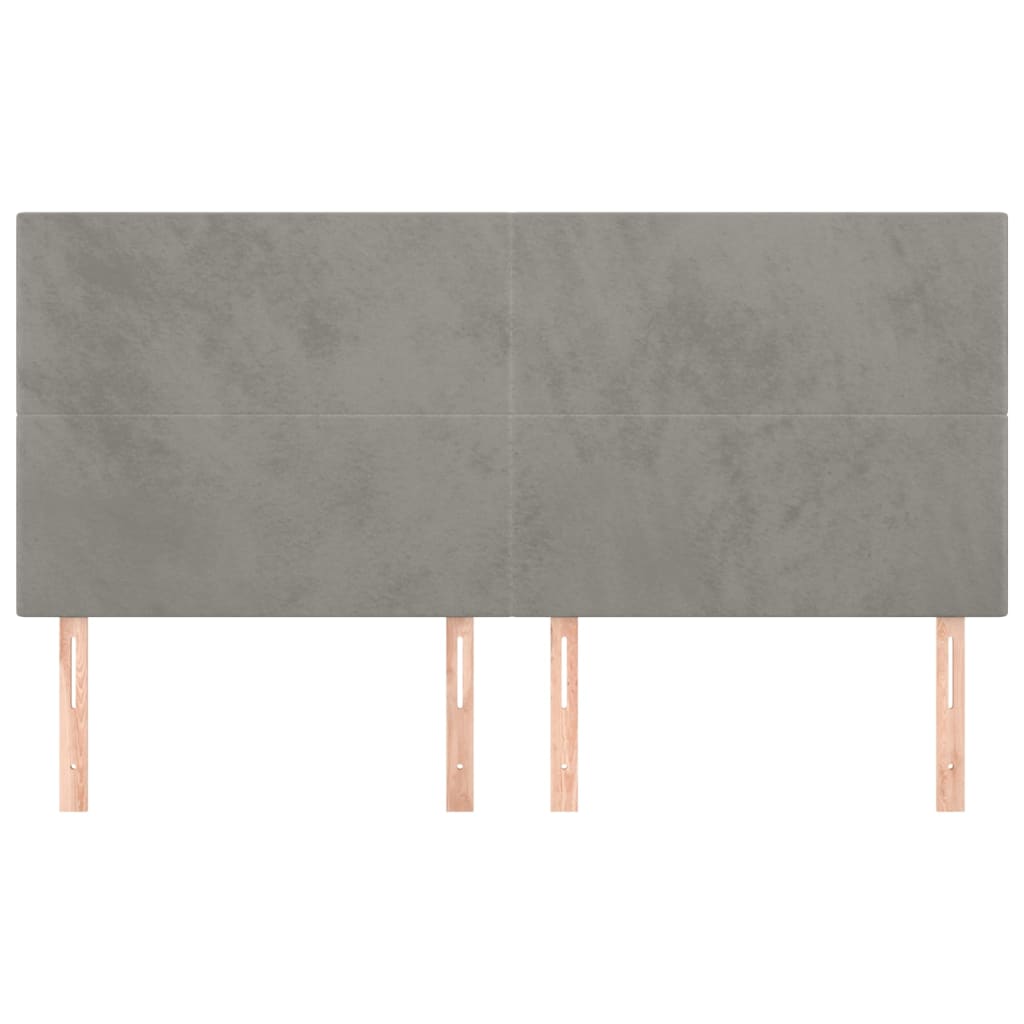 Kopfteil Hellgrau 80x5x118/128 cm Samt