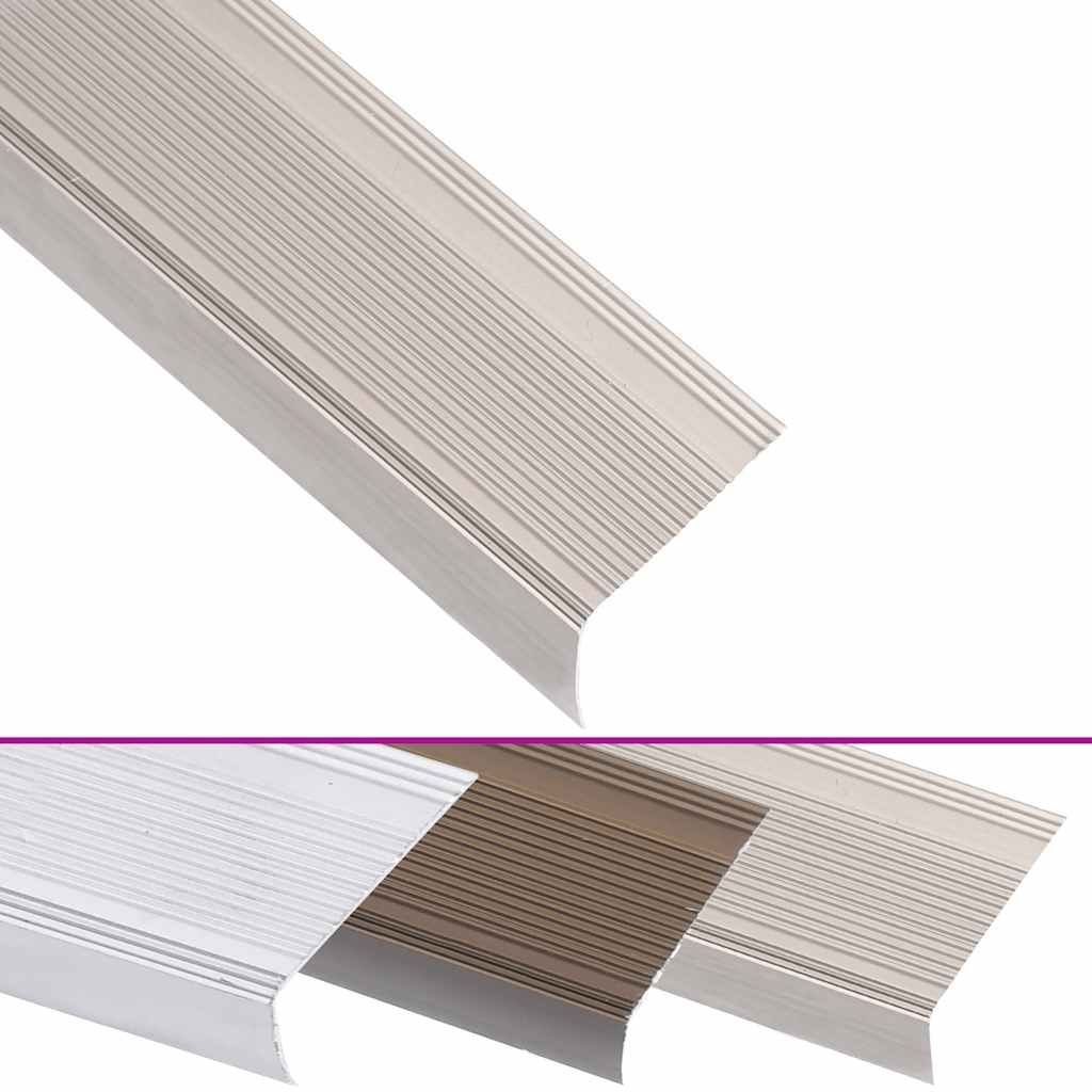 Treppenkantenprofile in L-Form 15 Stk. Aluminium 90 cm Silbern