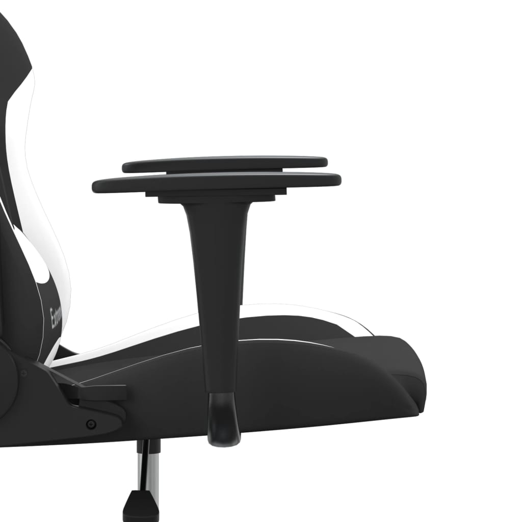 Gaming-Stuhl mit Massagefunktion Schwarz und Creme Stoff