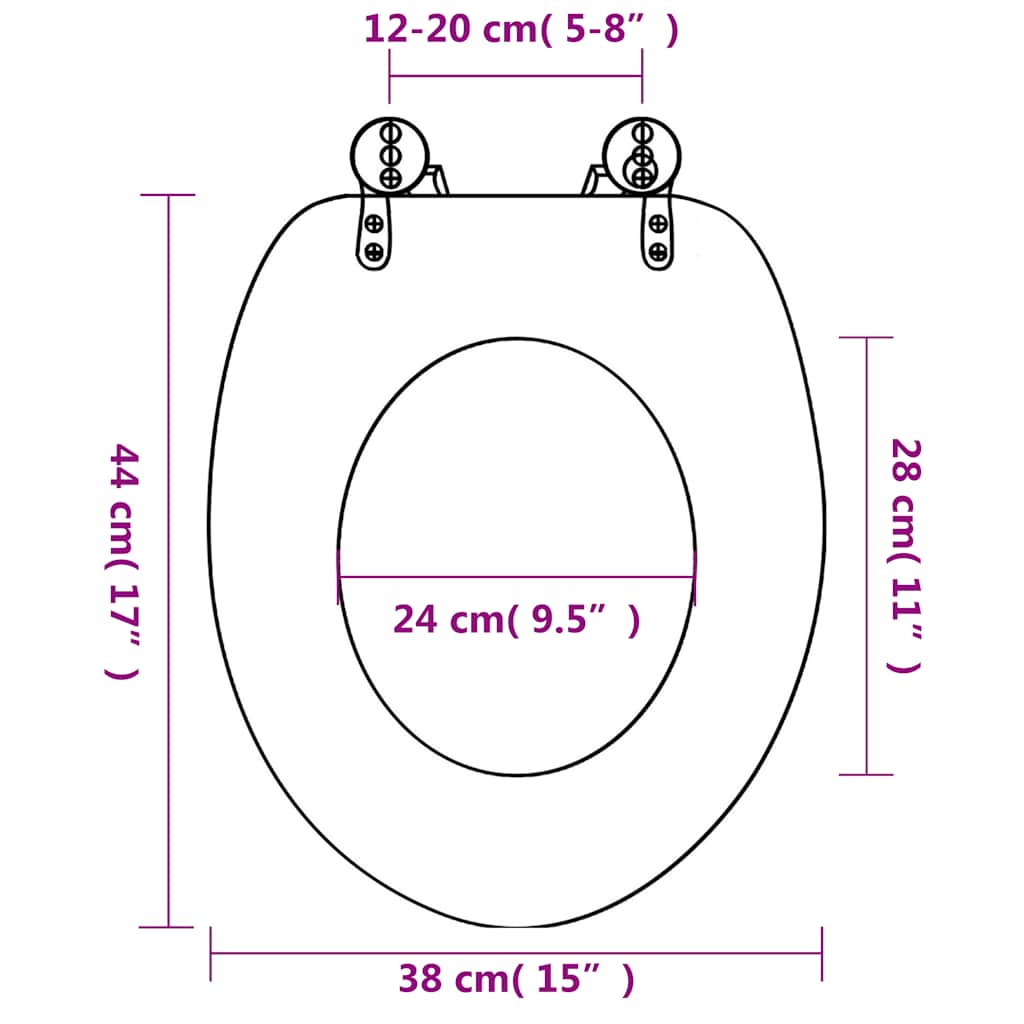 Toilettensitz MDF Deckel Schlichtes Design Weiß