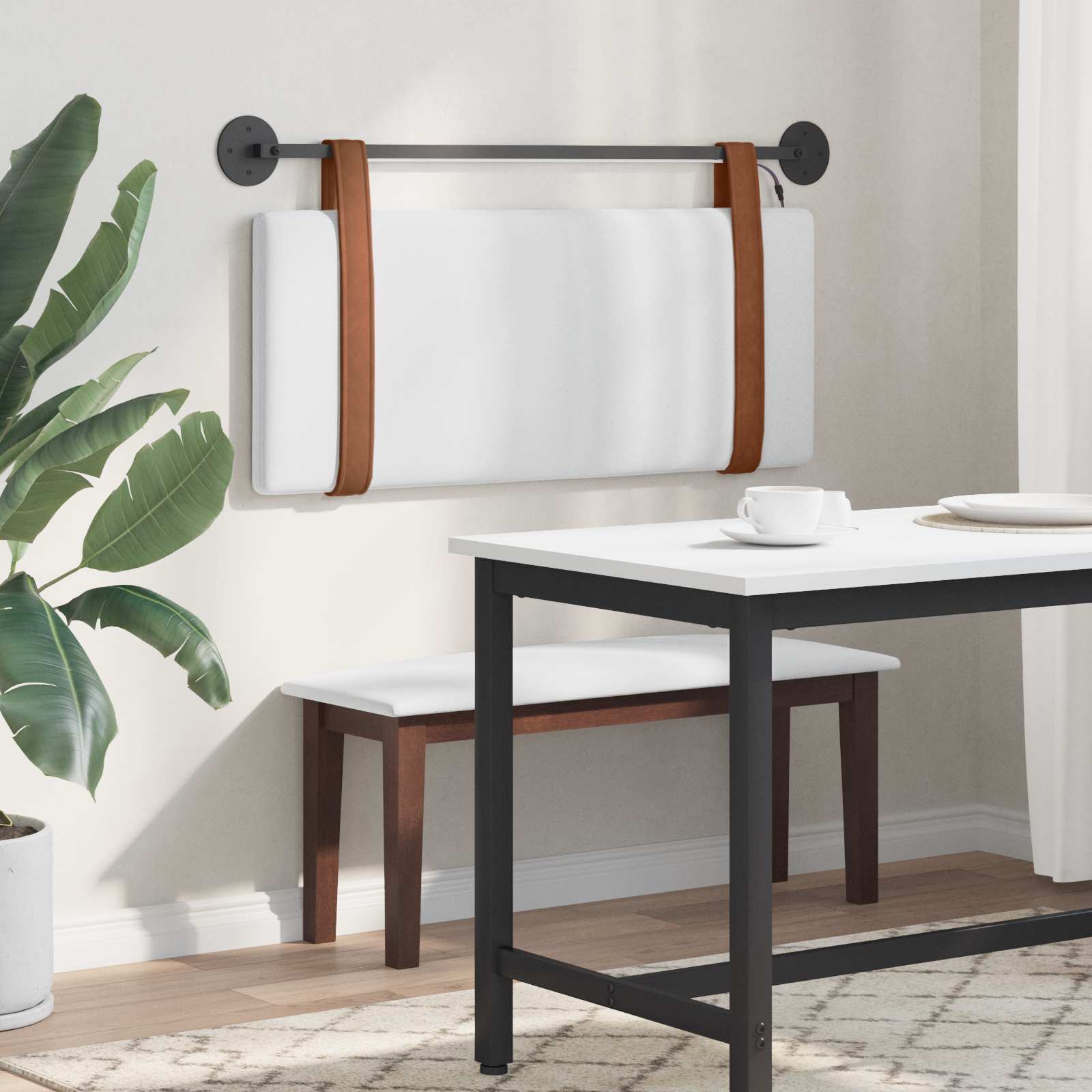 Hängendes Kopfteil Mit LED Licht Wolkengrau Antikes PU