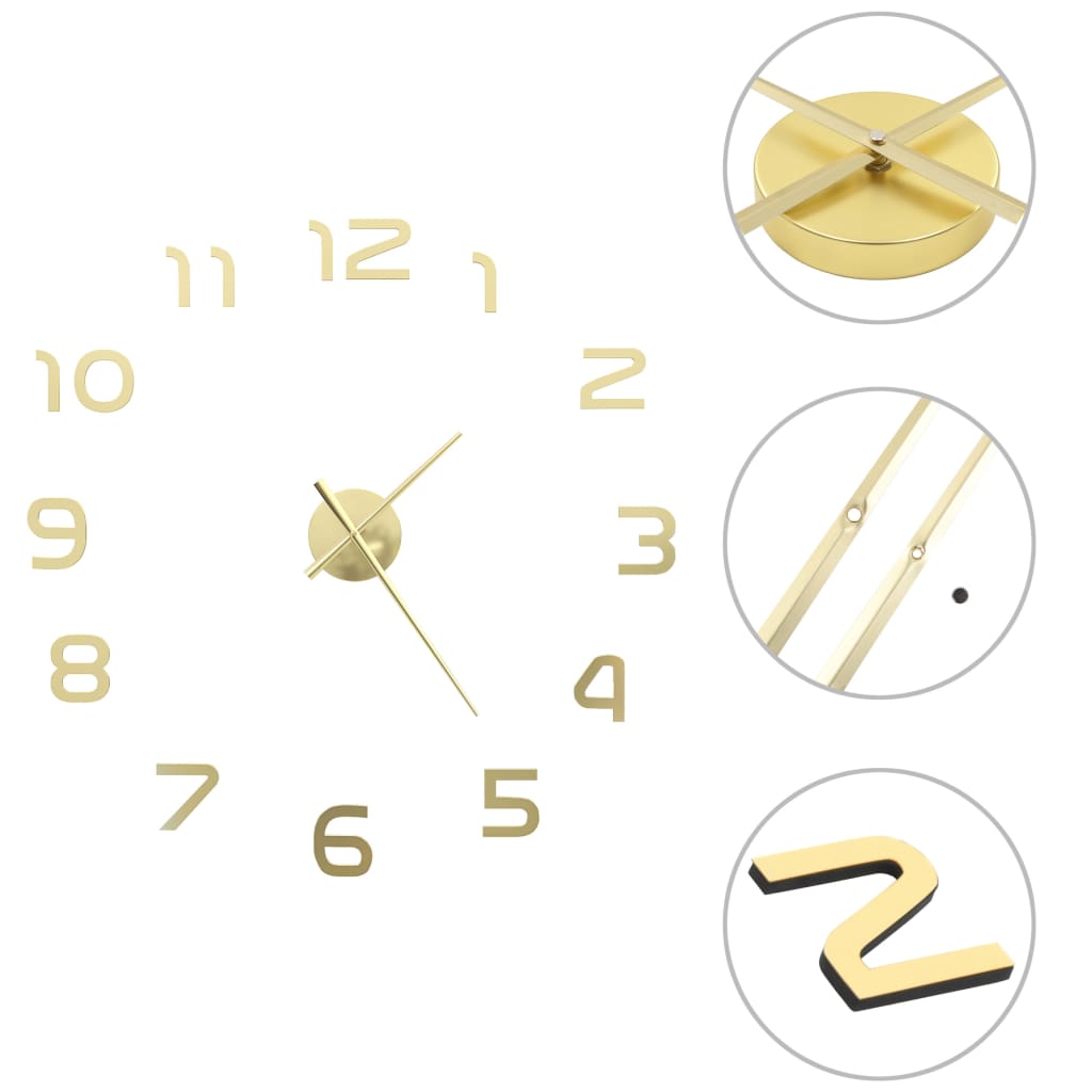 3D-Wanduhr Modernes Design 100 cm XXL Silbern