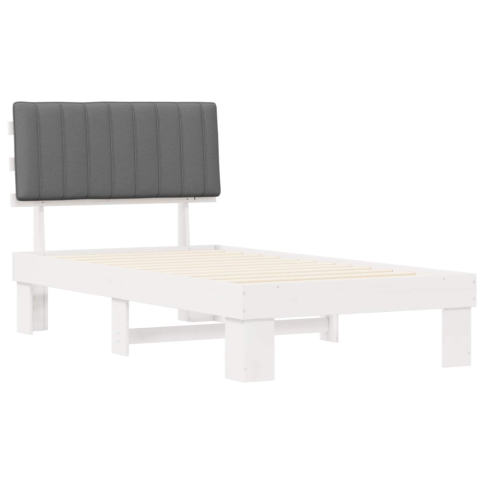 Bettgestell mit gepolstertem Kopfteil Hellgrau 200 x 200 cm