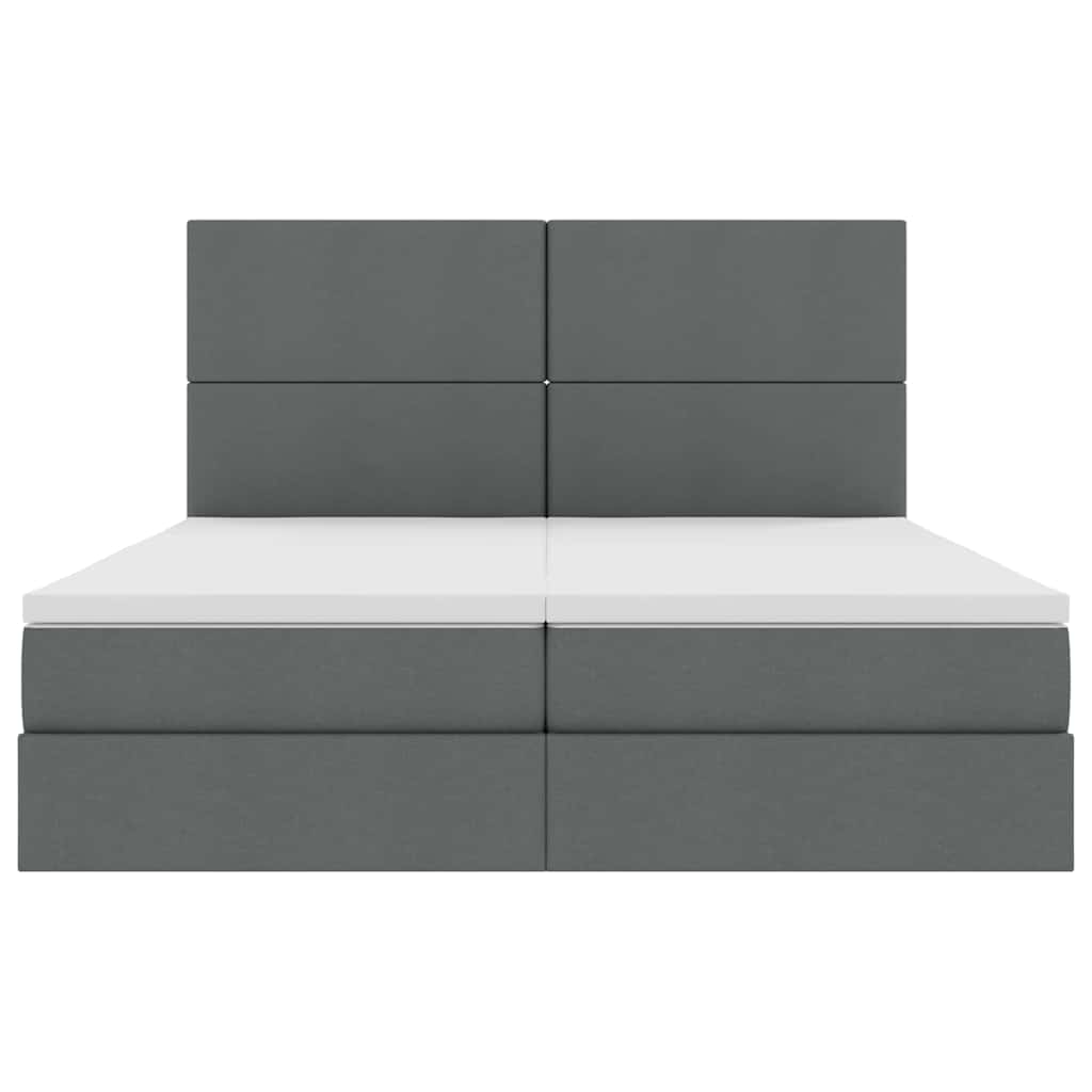 Aufbewahrungsbett mit Kopfteil Hellgrau 180 x 200 cm Stoff