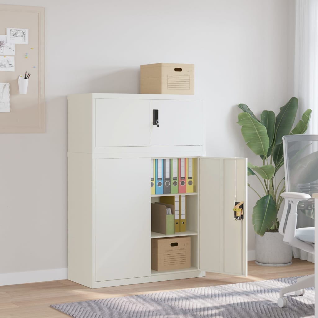 Aktenschrank Weiß 90x40x110 cm Stahl