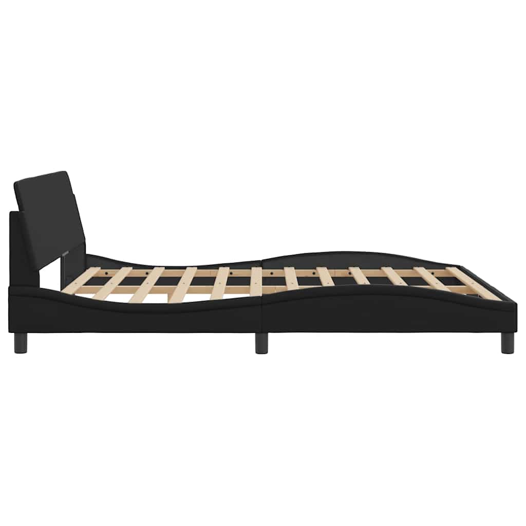 Bettgestell Dover Schwarz-Weiß 90x190 cm Kunstleder