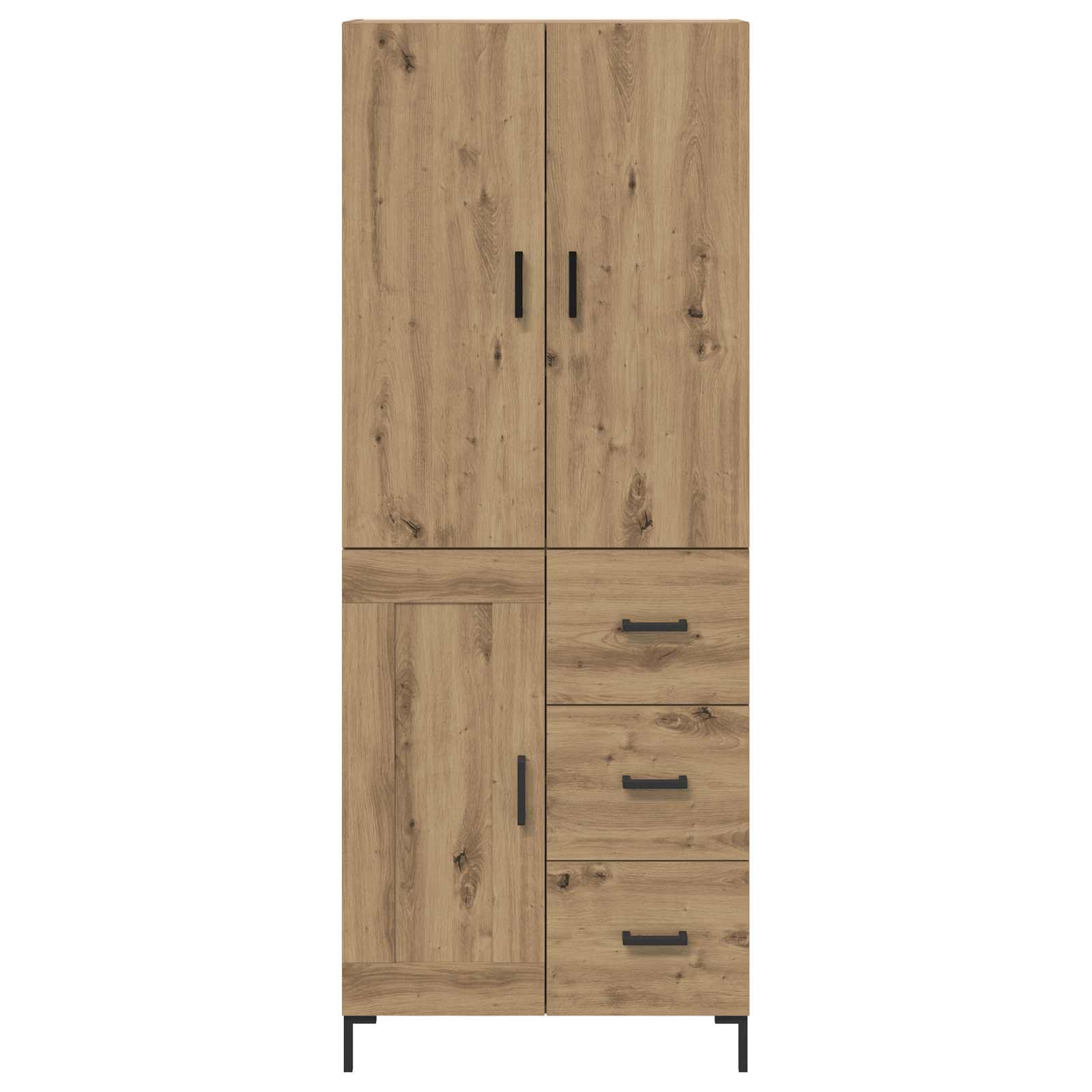 Highboard Betongrau 69,5x34x180 cm Holzwerkstoff