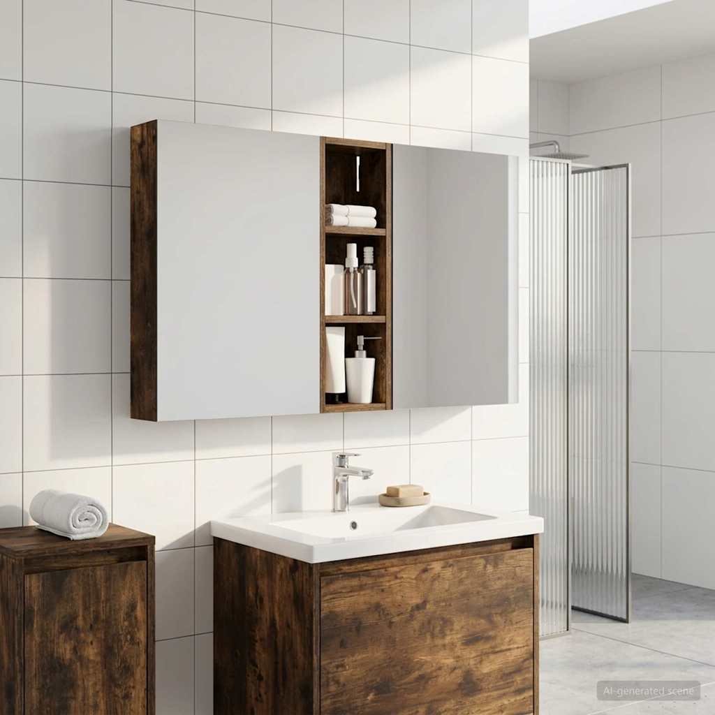 Badezimmerschrank-Set 3 pcs 80 x 10,5 x 50 cm Holzwerkstoff