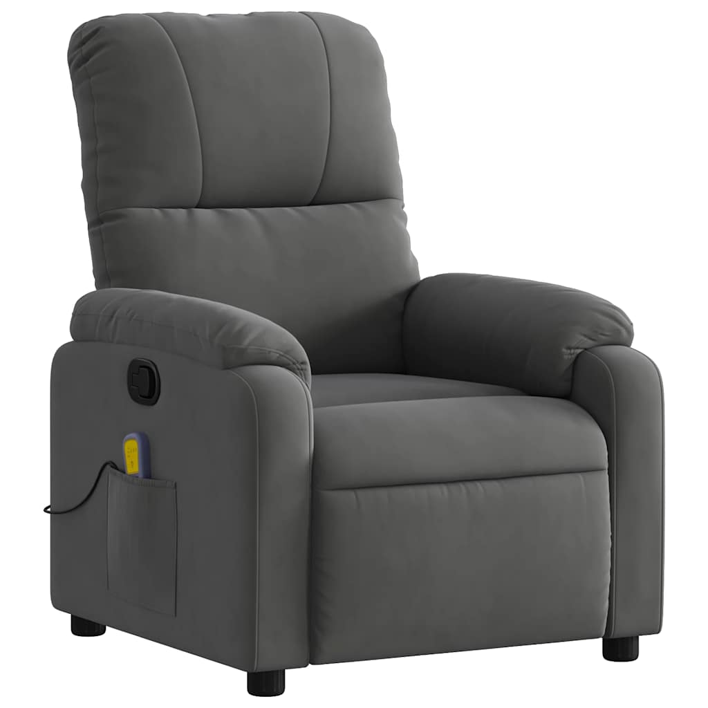Massagesessel mit Liegefunktion, braun, Mikrofaserstoff