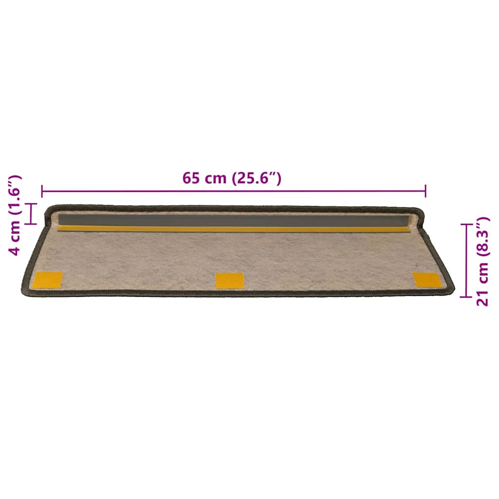 Treppenmatten Selbstklebend Sisal-Look 15 Stk. 65x21x4 Platina