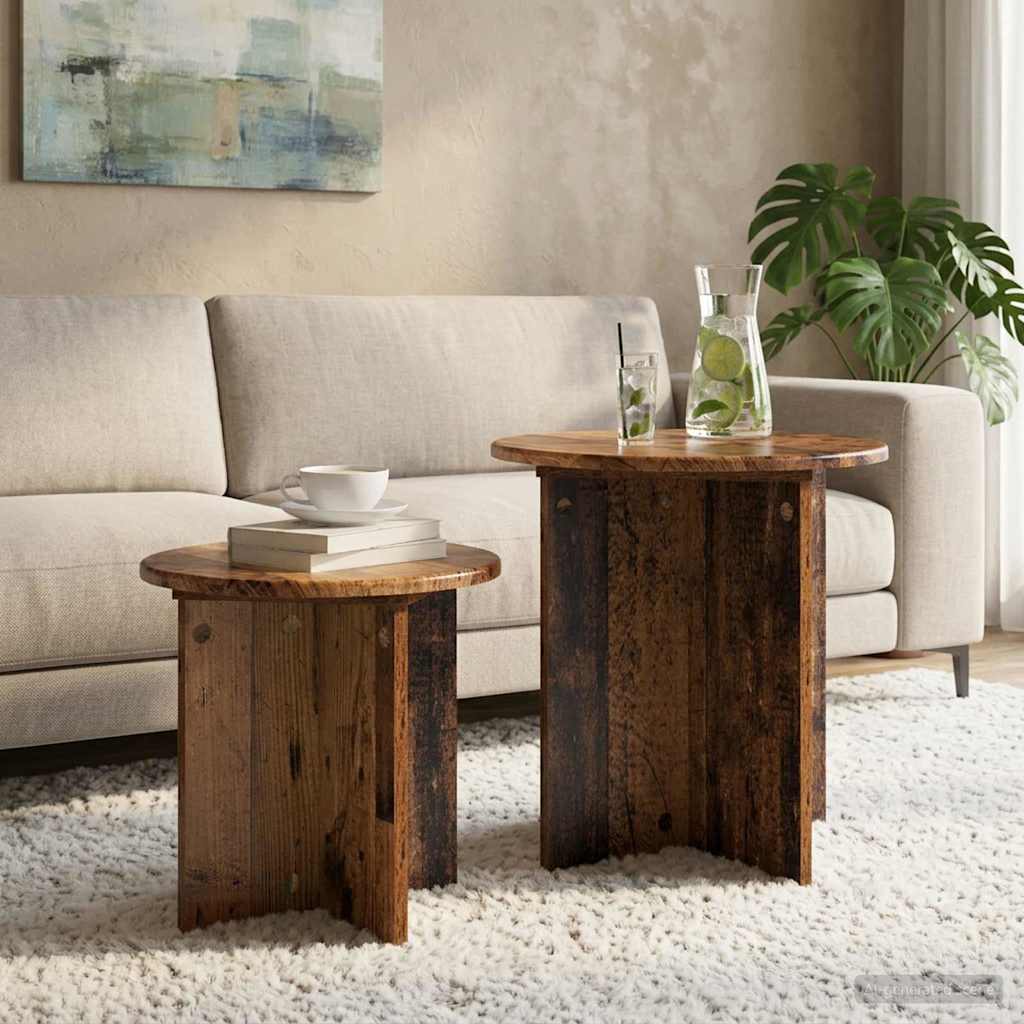 Beistelltisch-Set mit Speicher 2 pcs Holzwerkstoff