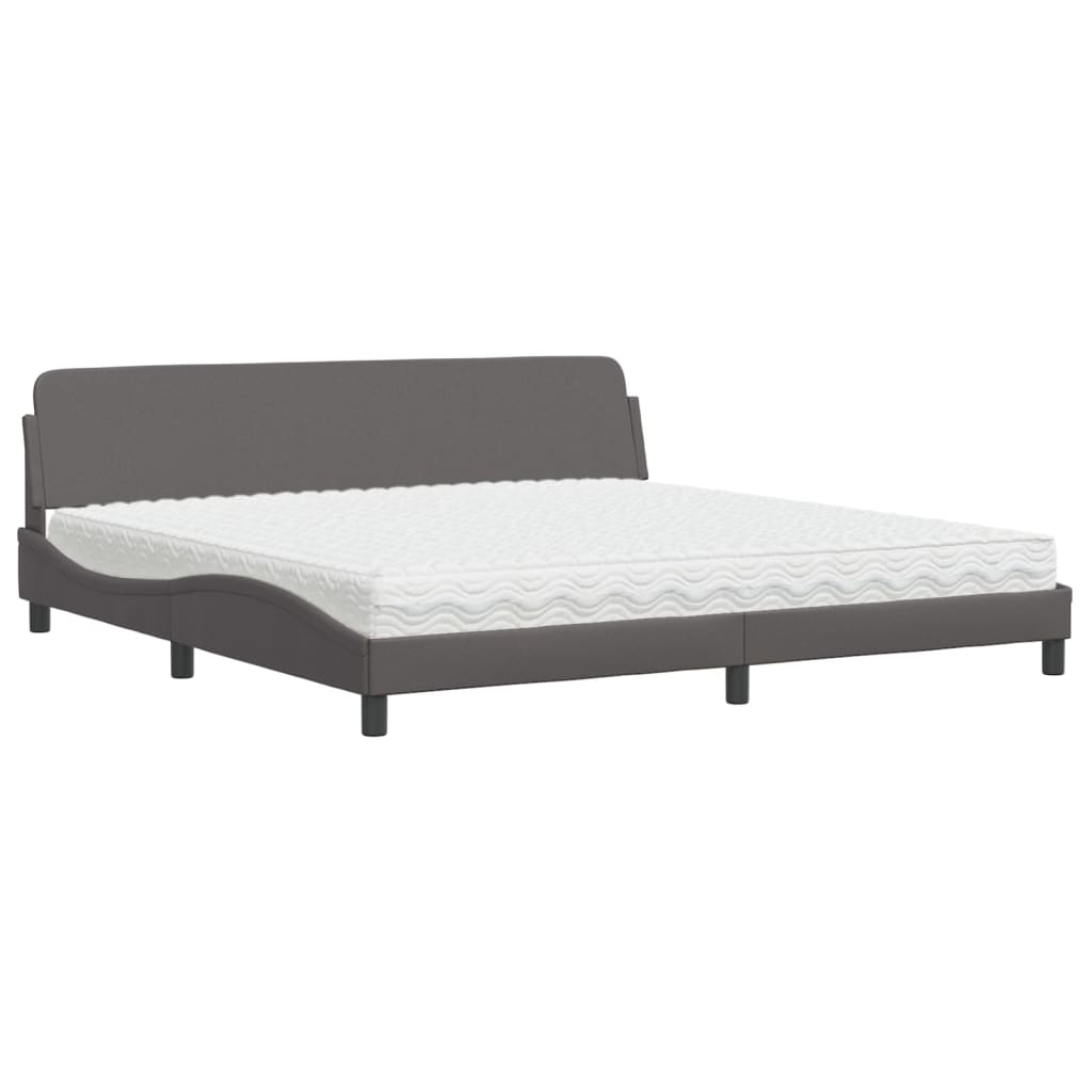 Bett mit Matratze "Dover" Schwarz 80x200 cm Kunstleder