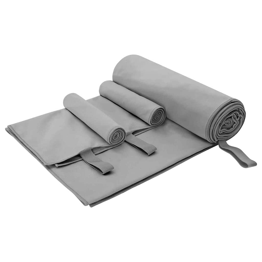 Sporthandtuch Set 3 pcs Schwarz Polyester und Polyamid