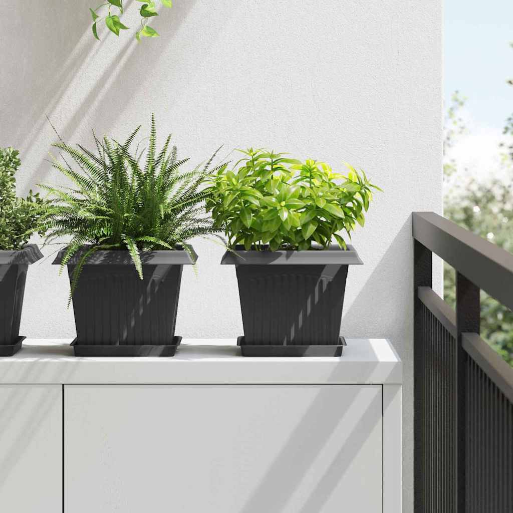 Blumentöpfe 6 pcs Ziegelrot 20 x 20 x 16 cm Kunststoff