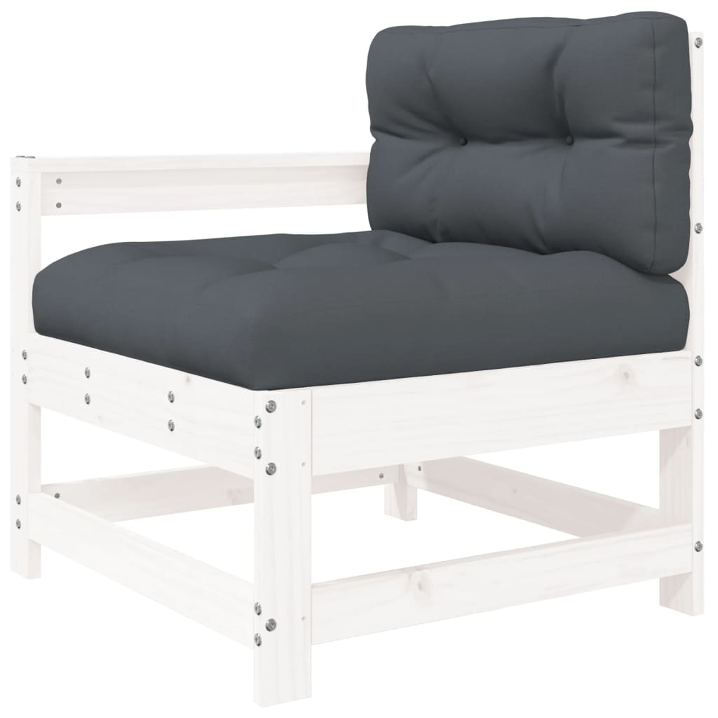 10-tlg. Garten-Lounge-Set mit Kissen Schwarz Massivholz