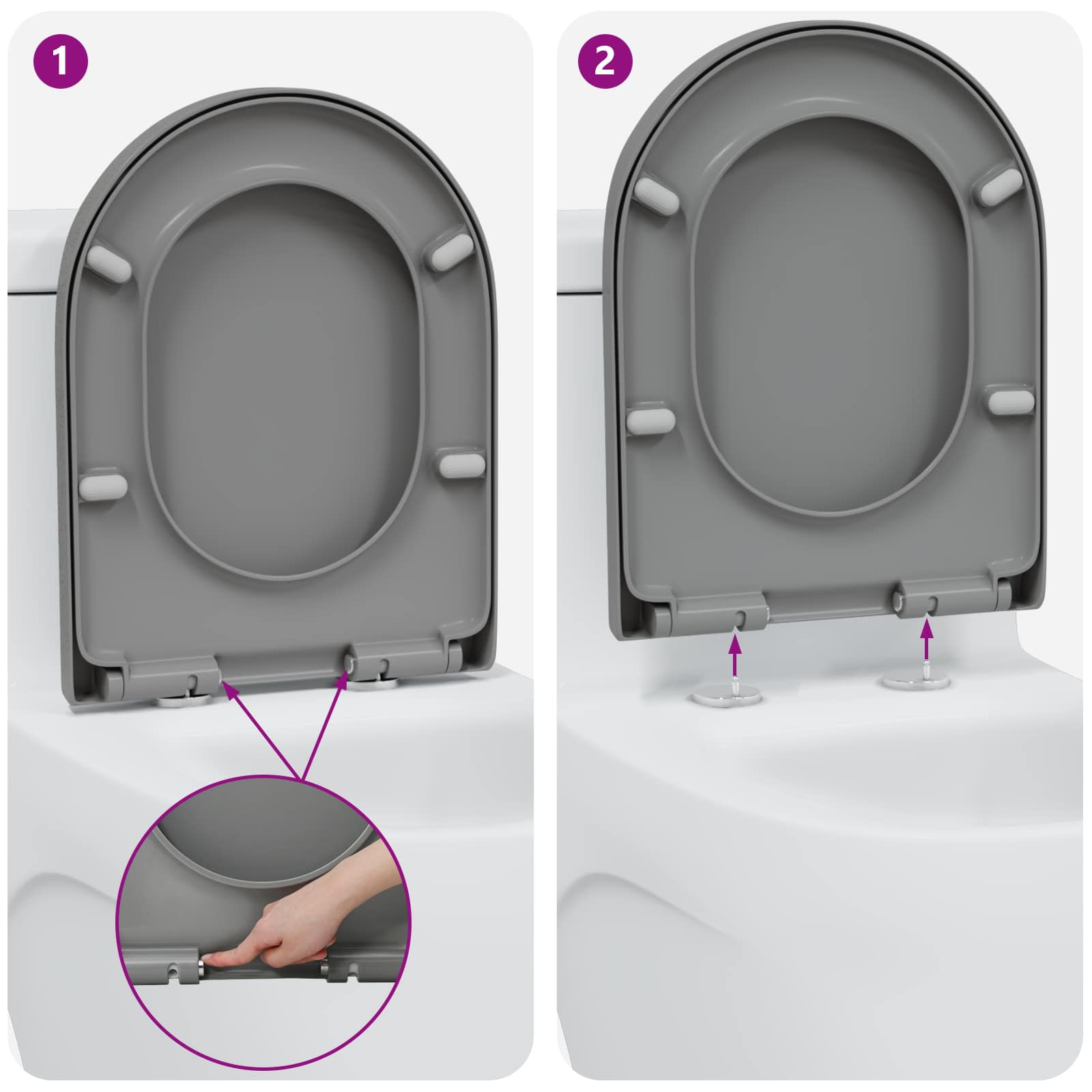 Toilettensitz Anthrazit 49 x 36 x 4 cm Duroplast