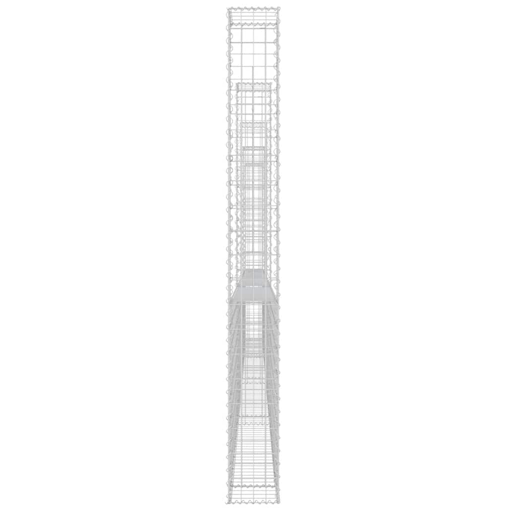 Gabionenkorb U-Form mit 2 Säulen Eisen 140x20x150 cm