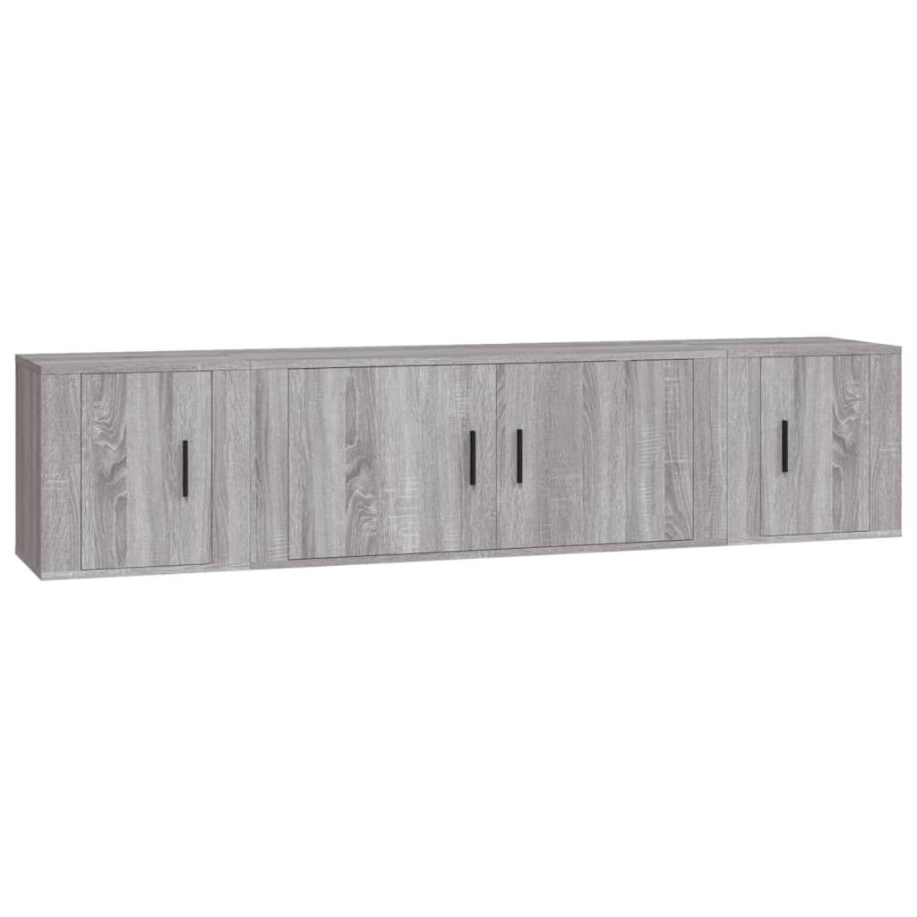 3-tlg. TV-Schrank-Set Weiß Holzwerkstoff