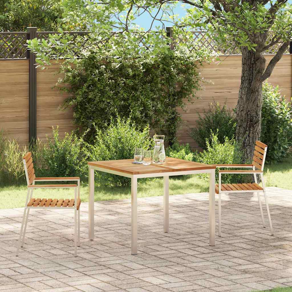 Gartenstuhl 6 pcs Massives Akazienholz und Edelstahl