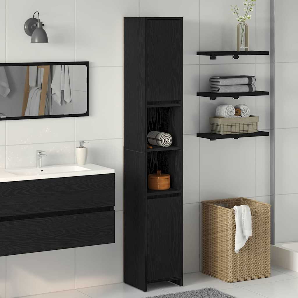 Badezimmerschrank Weiß 30x30x183,5 cm Holzwerkstoff