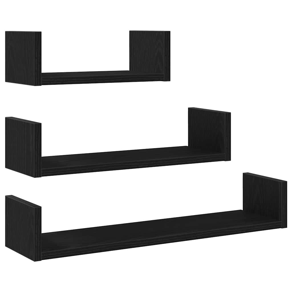 Wandregal 3 Stk. Weiß Holzwerkstoff