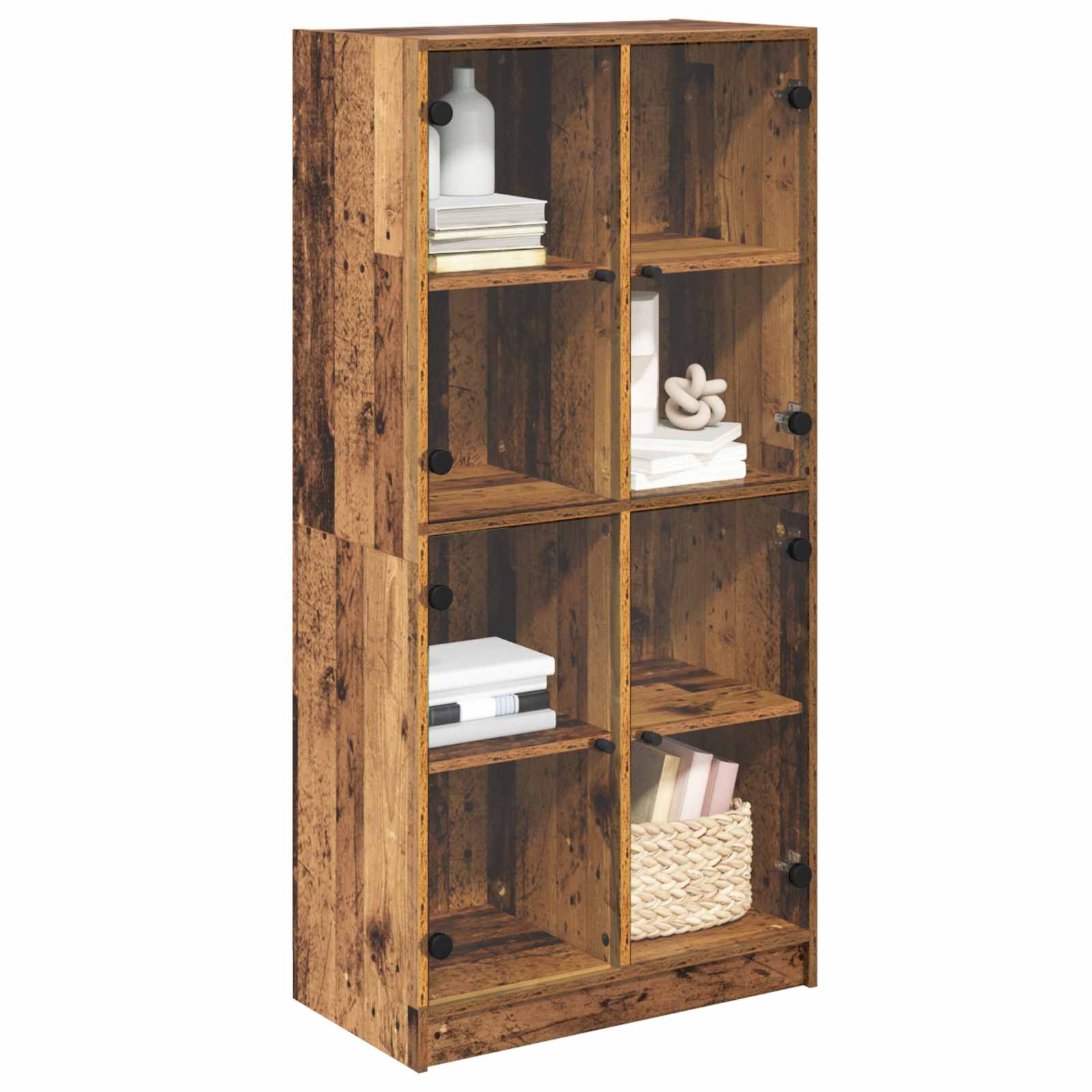 Bücherschrank mit Türen Weiß 136x37x142 cm Holzwerkstoff