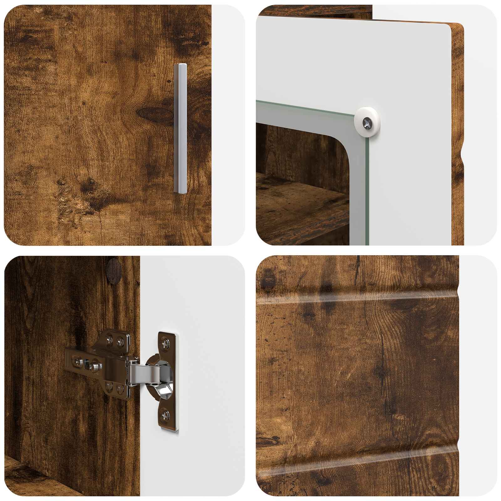 Highboard mit Regal FLORIN Weiß 60 x 35 x 182 cm Holzwerkstoff