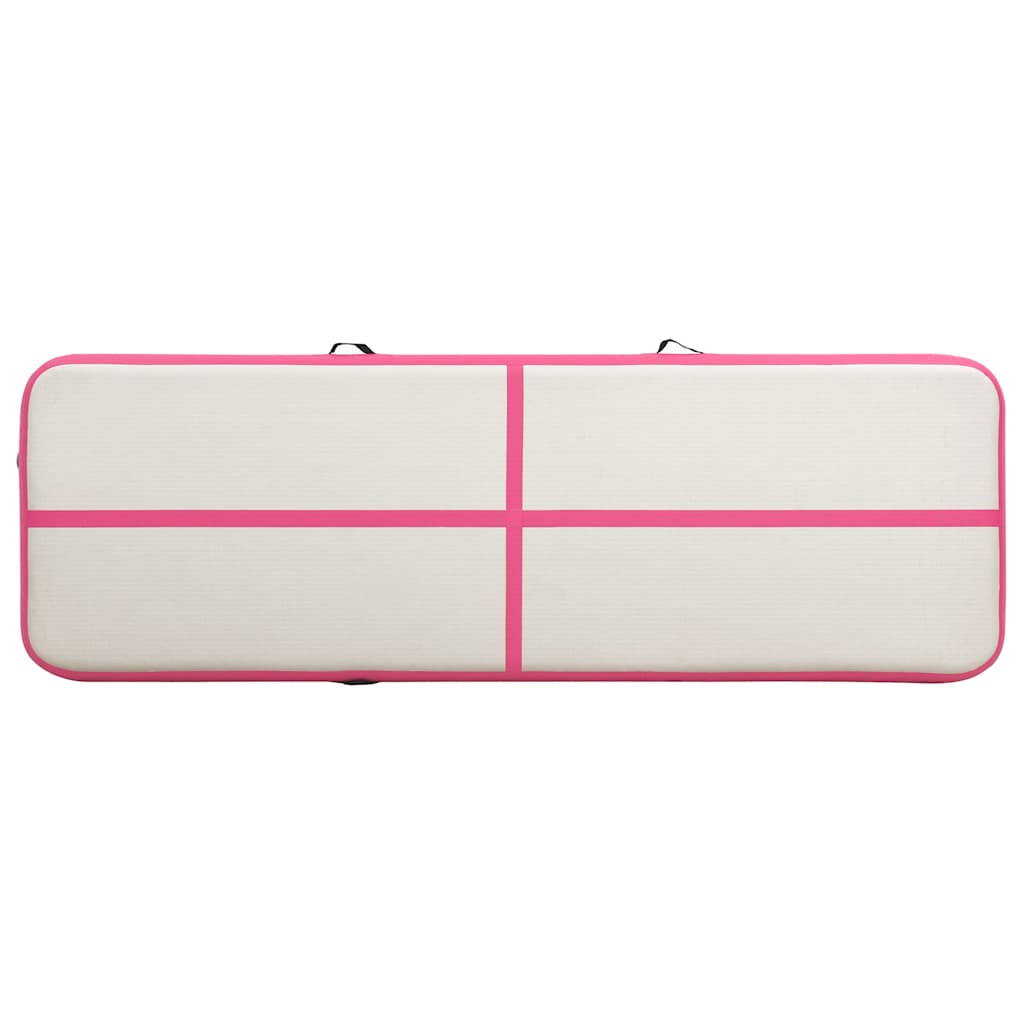 Aufblasbare Gymnastikmatte mit Pumpe 300×100×10 cm PVC Rosa