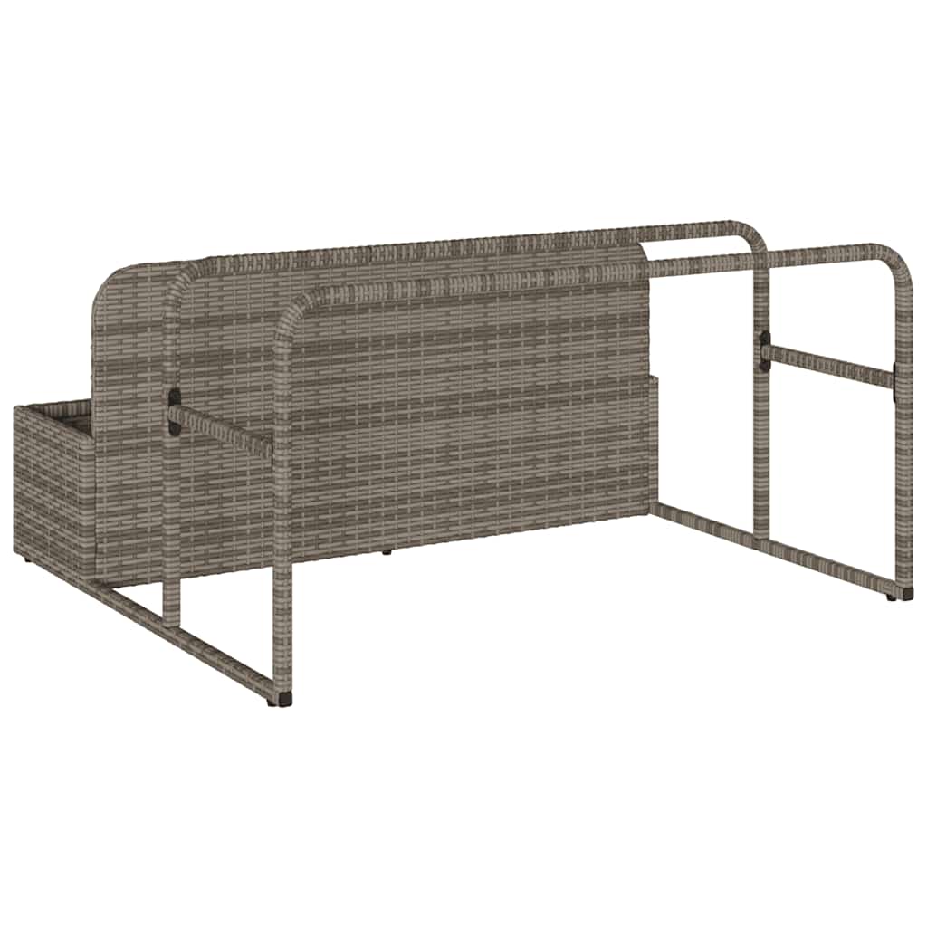Pool Aufbewahrungsbehälter Schwarz 110x100x57 cm Poly Rattan