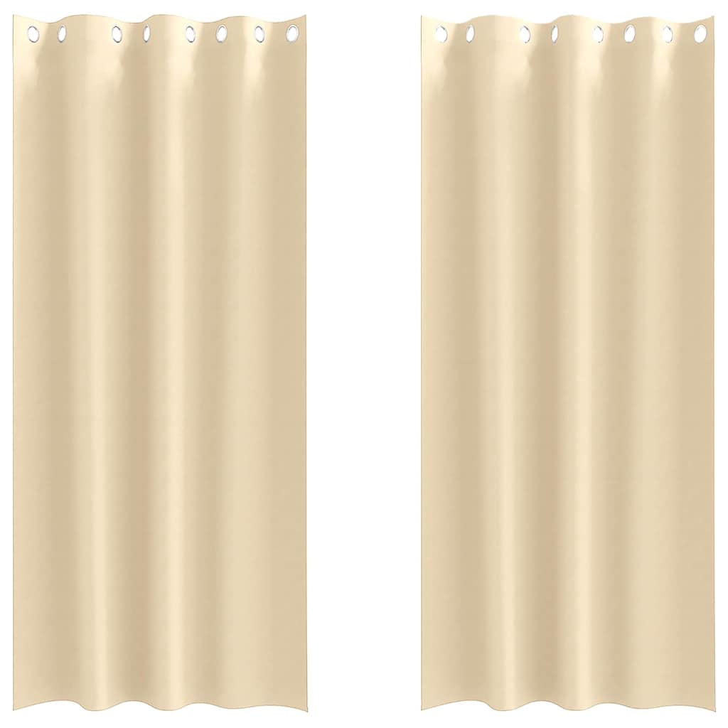 Verdunkelungs-Vorhänge mit Ringen 2 pcs Beige 140 x 140 cm